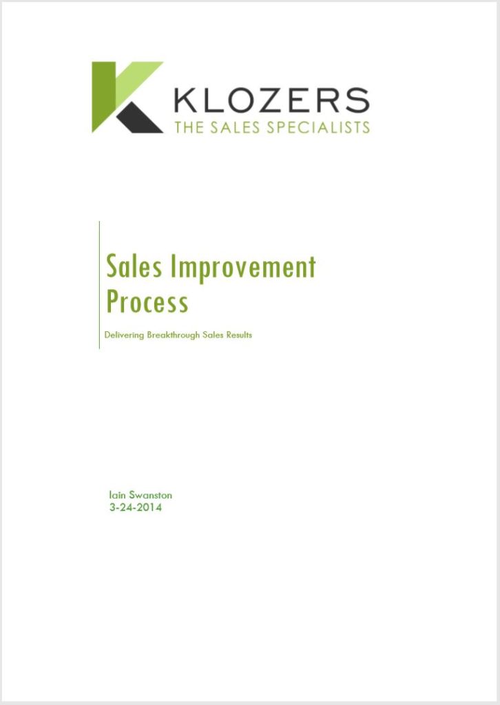 B2B Sales tools - Sales Improvement Process